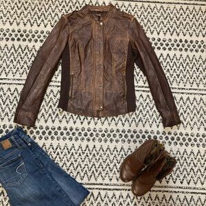 Maurices Dark Brown Leather Jacket 🌿